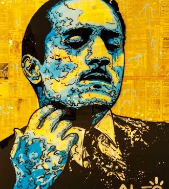 De Niro Icon (The Godfather) - 120 x 90 cm - Technique mixte sur toile