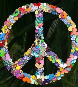 Peace and love - 24" x 24" / 39" x 39" - Sculpture metal in 3D