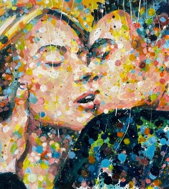 Kiss - 54 x 46 cm - Acrylique sur toile
