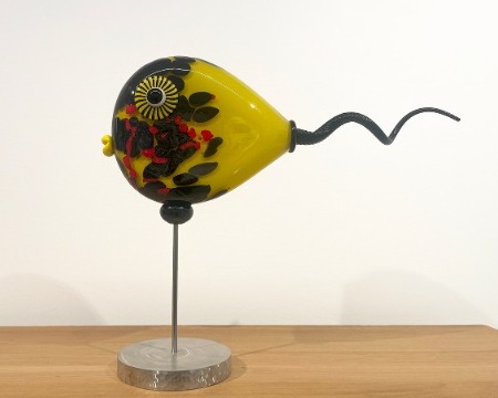 poisson caraïbe - Glass sculpture - 19" x 13"