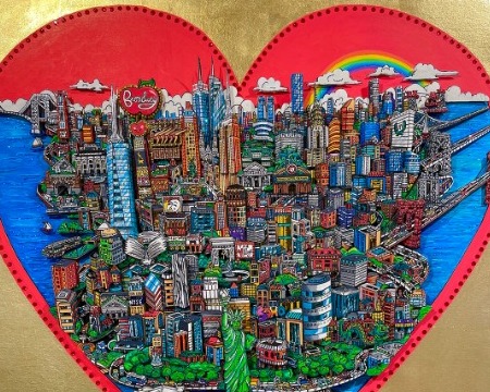 ORIGINAL ARTWORK - The heart of Manhattan - 32" x 32" - Serigraphy 3D