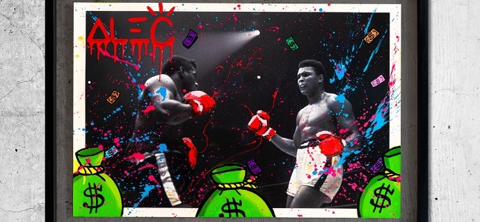 Ali Boxing - 31" x 23" inch - mixed media
