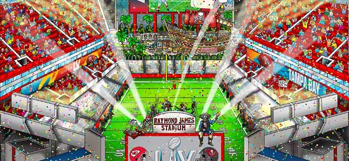 Super Bowl LV : Tampa Bay - 13" x 16,75" - Serigraphy 3D