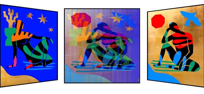 SOLD OUT - Matisse Riviera - Kinetic Pop art - 44" x 44" inch