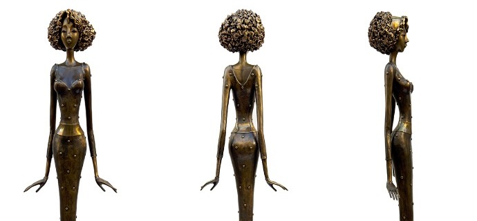 Carla - 69" - Bronze sculpture,