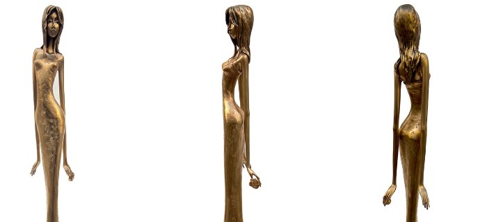 Emilia - 39" - Bronze sculpture,