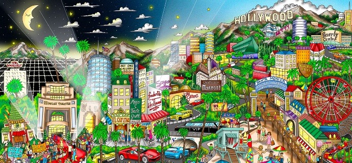 The splendor that's Hollywood - 16" x 9,5" - Serigraphy 3D