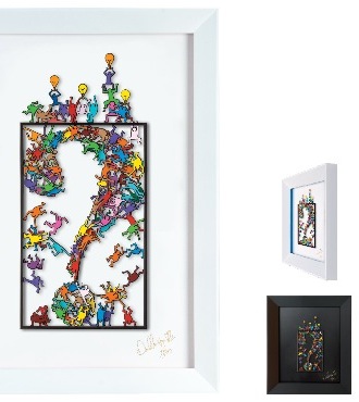 Thinking outside the box # Keith Haring - 50 x 35  cm - Oeuvre sur papier en 3D