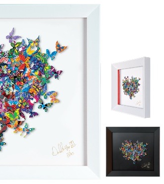 My heart is all a flutter - 35 x 38 cm - Oeuvre sur papier en 3D