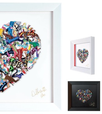 Heart and soles - 35 x 38 cm - Oeuvre sur papier en 3D