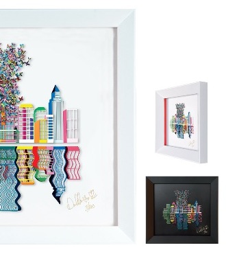 Reflections - 56 x 56  cm - Oeuvre sur papier en 3D