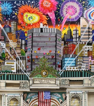 NYC grand célébration - 74 x 51 cm - Sérigraphie 3D