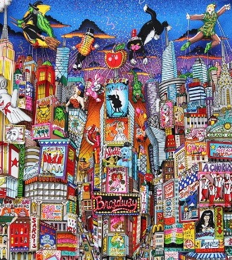 Bright lights, big city Broadway - 100 x 80 cm - Sérigraphie 3D