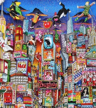 Bright lights, big city Broadway - 39" x 31,2" - Serigraphy 3D