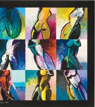 Féminine torsos - 39" x 39" - Lacquer on aluminium
