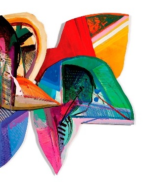 Abstract colors - 39" x 31,2" - Wood sculpture