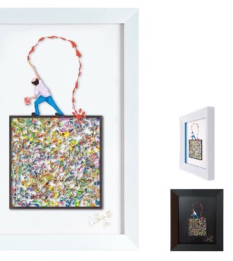 Thinking outside the box # J. Pollock - 50 x 35  cm - Oeuvre sur papier en 3D