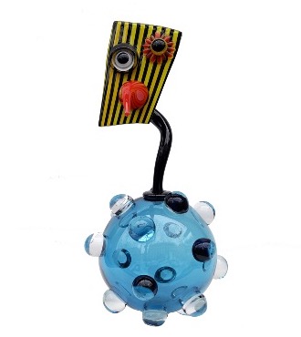 Flacon billes - Glass sculpture - H 20"