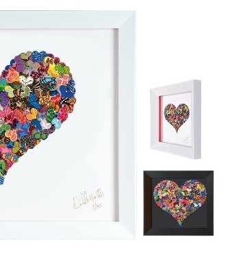 Look within your heart - 35 x 38 cm - Oeuvre sur papier en 3D