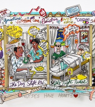 Nurses have heart - 24 x 13 cm - Sérigraphie 3D