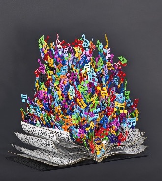 Note book - 48 x 46 x 35 cm - Sculpture 3D en métal découpée au laser