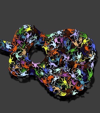 Pop music - 121 x 46 cm - Sculpture murale 3D en métal découpée au laser