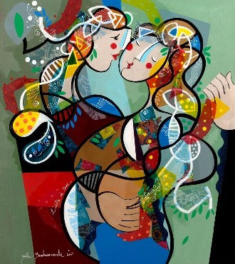 L’unité des sens - 39" x 31,2" or 9,3" x 11,7" – Lacquer on aluminium