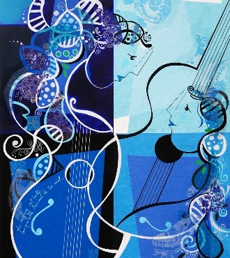 La musique est belle - 9,3" x 11,7" – Lacquer on aluminium