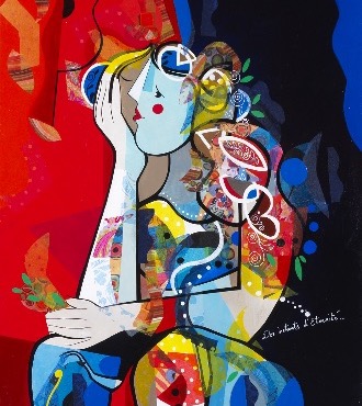 Des instants d’éternité - 39" x 31,2" or 9,3" x 11,7" – Lacquer on aluminium