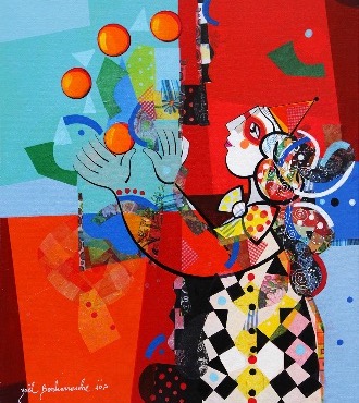 Le jongleur - 39" x 31,2" or 9,3" x 11,7" – Lacquer on aluminium
