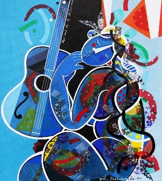 Les sons de la délivrance - 100 x 80 ou 24 x 30 cm – Laque sur aluminium