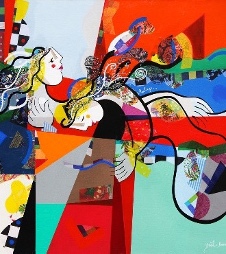 Partage - 39" x 31,2" or 9,3" x 11,7" – Lacquer on aluminium