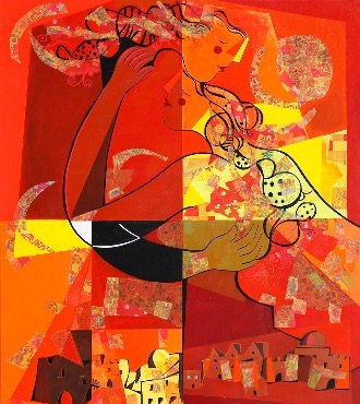 L’amour royal - 9,3" x 11,7" – Lacquer on aluminium