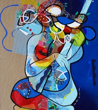 Les notes de mon âme - 9,3" x 11,7" – Lacquer on aluminium