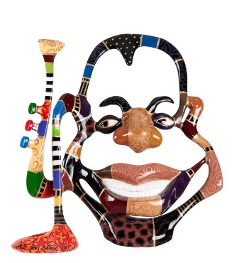 Louis Armstrong - 58 x 56 x 30 cm – Sculpture en bronze