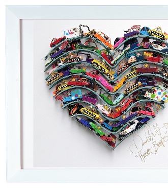 Heart beeps - 44 x 44 cm - Oeuvre sur papier en 3D