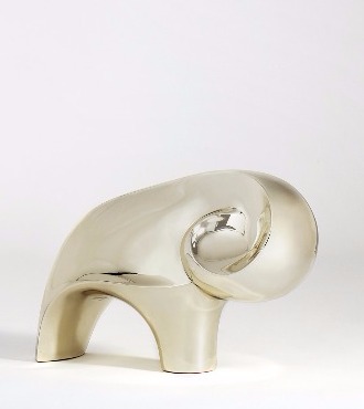 Bison - 27 x 41 cm – Bronze poli miroir