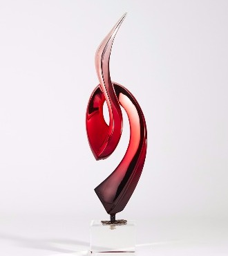 Oiseau lyre - 74 x 20 cm – Bronze poli miroir