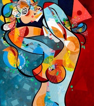 Rêves de mariée - 39" x 31,2" or 9,3" x 11,7" – Lacquer on aluminium