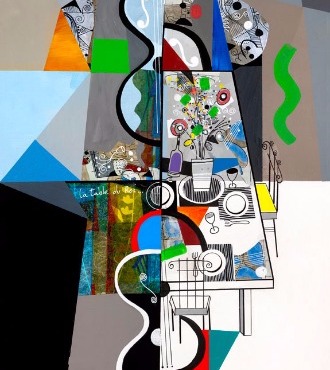 La table du roi - 39" x 47" / 39" x 31,2" or 9,3" x 11,7" – Lacquer on aluminium