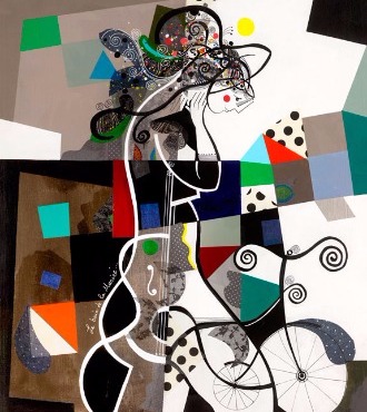 Le bain de la mariée - 39" x 47" / 39" x 31,2" or 9,3" x 11,7" – Lacquer on aluminium