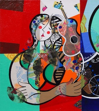 Fleur de vie - 39" x 47" / 39" x 31,2" or 9,3" x 11,7" – Lacquer on aluminium