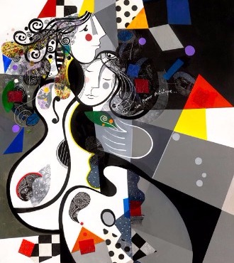 Un amour artistique - 39" x 47" / 39" x 31,2" or 9,3" x 11,7" – Lacquer on aluminium
