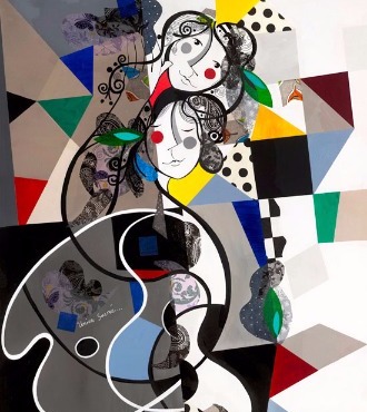 Union sacrée - 100 x 120 / 100 x 80 ou 24 x 30 cm – Laque sur aluminium