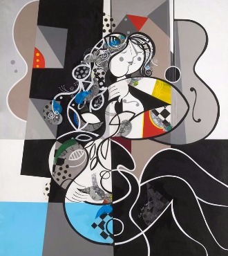 Mon âme soeur - 39" x 47" / 39" x 31,2" or 9,3" x 11,7" – Lacquer on aluminium