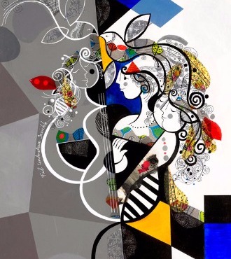 Fil conducteur invisible - 39" x 47" / 39" x 31,2" or 9,3" x 11,7" – Lacquer on aluminium