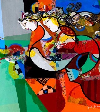 Le voyage astral - 39" x 47" / 39" x 31,2" or 9,3" x 11,7" – Lacquer on aluminium