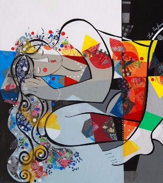 Le parfum de mes songes amoureux - 39" x 47" / 39" x 31,2" or 9,3" x 11,7" – Lacquer on aluminium