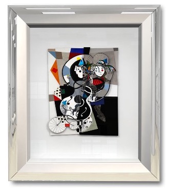 Les roues du retour - 21 x 28 cm - Oeuvre sur papier en 3D