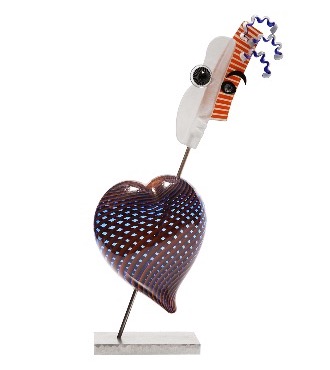 Cupidon - Sculpture en verre - 63 x 36 cm